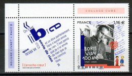 FR 2020--" BORIS VIAN 100 Ans " Avec Vignette - 1t   à 1.16 € -1 Marge Gauche  Très Illustrée-neuf** - Unused Stamps