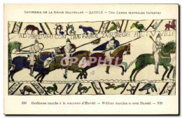 CPA Bayeux Tapisserie De La Reine Mathilde Guillaume Marche A La Rencontre D Harold - Bayeux
