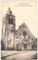 CPA DE MONTLHÉRY  (ESSONNE)  L'ÉGLISE ET LE VIEUX PUITS - Montlhery