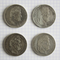 ARGENT : 4 Monnaies Françaises De Louis-Phillipe 1er - En Baisse - Lots & Kiloware - Coins