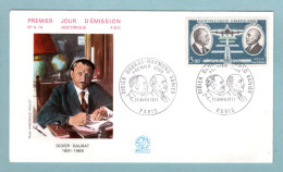 FDC France 1971 - Didier DAURAT - Raymond VANIER - Pionniers De La Poste Aérienne - YT PA 46- Paris - 1970-1979