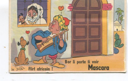 CARTE SYSTEME - ILLUSTREE BOZZ MASCARA - FLIRT Africain - Bor Li Porte Ti Voir - Cachet D'Oran En 1955 - - Altri & Non Classificati