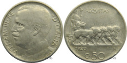 Italie - Royaume - Victor-Emmanuel III - 50 Centesimi 1920 R Tranche Striée - TB/VF25 - Mon4505 - 1900-1946 : Vittorio Emanuele III & Umberto II