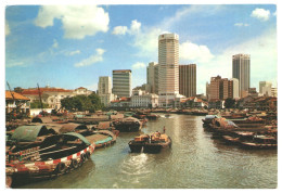 Boats, Port Harbor Singapore River 1970s Unused Postcard. Publisher S.W.Singapore - Singapur