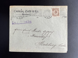 GERMANY 1924 LETTER NURNBERG TO RADEBERG 03-06-1924 DUITSLAND DEUTSCHLAND - Storia Postale