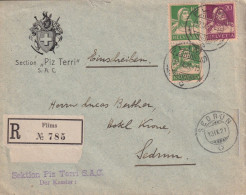 R Brief  "SAC, Section Piz Terri, Flims" - Sedrun        1921 - Cartas & Documentos