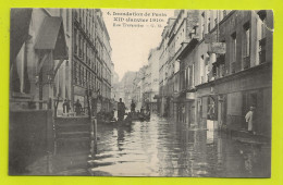 75 PARIS Inondé N°4 En Janvier 1910 Rue Traversière Dans Le XIIème Hommes En Barque Commerces VOIR DOS - Überschwemmung 1910
