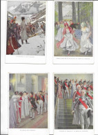 Napoléon Cortège Se Rendant à La Messe, Cercle Aux Tuileries, Passage Du Saint Bernard, Parc De La Malmaison - Personnages