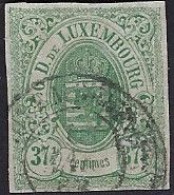 Luxembourg - Luxemburg - Timbres  -  Armoiries  1859   37,5c.   °   Certifié  F.S.P.L.   Réparé   VC. 250,- - 1859-1880 Wapenschild