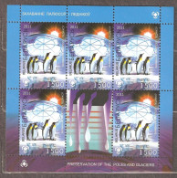 Belarus: 2 Mint Sheetlets, Protection Of Polar Areas & Glaciers, 2011, Mi#847-8, MNH - Preservare Le Regioni Polari E Ghiacciai