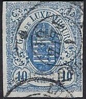 Luxembourg - Luxemburg - Timbres  -  Armoiries  1859   10c.   °    Michel 6a      Schnitt Oben - 1859-1880 Armoiries