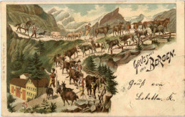 Gruss Aus Den Bergen - Litho - Greetings From...