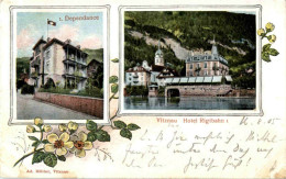 Vitznau - Hotel Rigibahn - Prägekarte - Vitznau