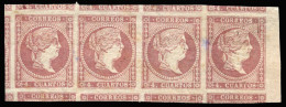 * 48. 4 Ctos. Tira De 4. Ligera Mancha En El Frente. Cat. 540 €. - Unused Stamps