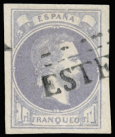 Ø 158. Correo Carlista. Mat. Lineal "Estella". Lujo. Marquillado. Cat. 400 €. - Carlisti