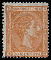 (*) 165. Alfonso XII. 20 Cts. Bonito Color. Centraje De La Emisión. Cat. 275 €. - Unused Stamps