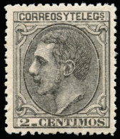 ** 200. Alfonso XII. 2 Cts. Centraje De Lujo. Cat. +14 €. - Nuevos