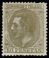 (*) 209. Alfonso XII. 10 Ptas. Reparado. Dentado Superior Un Diente Corto. Bien Centrado. Cat. 1650 €. - Nuovi