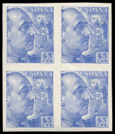 ** 1052s. Franco. 45 Cts. Sin Dentar. No Catalogado. En Bloque De 4. Lujo. - Neufs