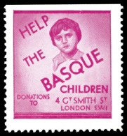 Gran Bretaña. Help The Basque Children. **. Sin Valor Facial. Color Rojo Liláceo. Afinet Nº 2131. - Vignettes De La Guerre Civile