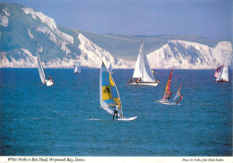 Navigation Sailing Vessels & Boats Themed Postcard Dorset White Nothe To Bats Head Wind Surfers - Velieri