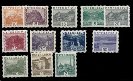 AUSTRIA. * 378/89. Cat. 160 €. - Unused Stamps