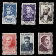 FRANCIA. ** 989/994. Personajes. Centrajes De Lujo. Cat. 180 €. - Unused Stamps