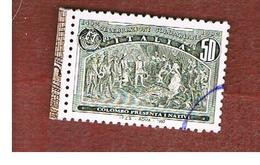 ITALIA REPUBBLICA  - UN. 2019  -  1992  GENOVA 92:  AMERICA DISCOVERY (COLOMBO CON I NATIVI)  DA BF   -   -  RIF. 31208 - 1991-00: Afgestempeld