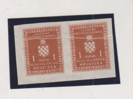 CROATIA WW II  , 1  Kn  Official Proof Pair Folded MNH - Kroatien