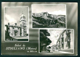 BF084 SALUTI DA STIGLIANO - MATERA - 3 VEDUTE - 1950 CIRCA - Andere & Zonder Classificatie