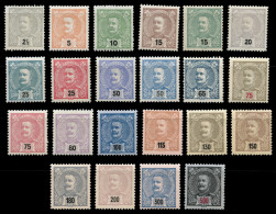 PORTUGAL. ** 124/45. Carlos I. Mundifil Nº 126/36 Y 140/47 (2310 €). Muy Rara. Cat. 1500 €. - Unused Stamps