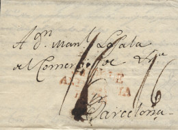 D.P. 5. 1817. Carta De Malta A Barcelona, Vía Gibraltar. Muy Raro Origen. - ...-1850 Préphilatélie