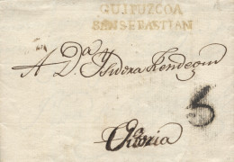 D.P. 11. 1812 (6 ABR). Carta De San Sebastián A Vitoria. Marca Nº 20R. Porteo 6. Preciosa. - ...-1850 Vorphilatelie