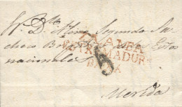 D.P. 13. 1839 (31 AGO). Carta De Zalamea De La Serena A Mérida. Marca Nº 1R. Rara. - ...-1850 Voorfilatelie