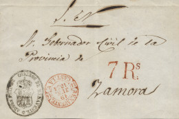 Delcampe - D.P. 14. 1854. Frontal De Benavente A Zamora. Marca Nº 20N Y 9R. Rarísima. Posiblemente única Pieza Conocida. - ...-1850 Prephilately