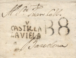 Delcampe - D.P. 14. 1795 (8 OCT). Carta De Valladolid A Barcelona. Marca Nº 9N. Llegada Al Dorso. - ...-1850 Vorphilatelie