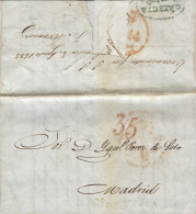 D.P. 16. 1838. Carta De Habana A Madrid. Fechador De La Coruña 11V. Al Dorso Manuscrito "Encaminada Por S.S. - Coruña -  - ...-1850 Vorphilatelie
