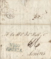 D.P. 16. 1823(30 MAY). Carta De Santander A Londres. Marca De Vigo Nº 9A. Muy Bonita. - ...-1850 Voorfilatelie