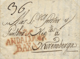 D.P. 25. 1785 (29 NOV). Carta De Granada A Alemania. Raro Destino. Marca Nº 4R. Lujo. - ...-1850 Prefilatelia