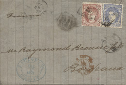 Ø 107 Y 108 En Envuelta De Cádiz A Francia. Precioso Franqueo. - Lettres & Documents