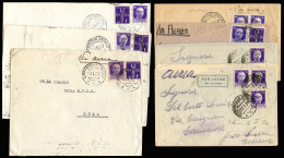 Lote De 7 Cartas Circuladas A Italia. Mat. "UFFIC. POSTALES SPECIALE 4 Y 5". Raras. - Republikeinse Censuur