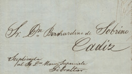 MACAO. 1852. Carta Circulada De Macao A Cádiz. Manuscrito "Suplicada Sr. D. Marcos Superviele - Gibraltar". Rarísima. - Cartas & Documentos
