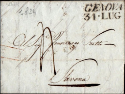 B35 - LETTERA DAGENOVA A SAVONA 1824 - 1. ...-1850 Prephilately