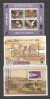 Israel 1987 Birds Owls Haifa Holyland Exploration Souvenir Three Sheets Sc 960,963,978 MNH - Ungebraucht (ohne Tabs)
