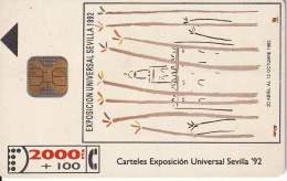 CP-004 (CON LA M) TARJETA DE ESPAÑA DE LA EXPO SEVILLA 92 - J. PEREZ ENCISO - Herdenkingsreclame