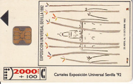 CP-004/1 (SIN LA M) TARJETA DE ESPAÑA DE LA EXPO SEVILLA 92 - J. PEREZ ENCISO - Commémoratives Publicitaires