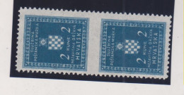 CROATIA WW II  , 2 Kn  Official Between Imperforated Pair  MNH - Kroatië