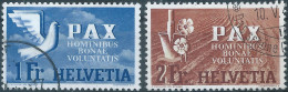 Svizzera-Switzerland-Schweiz-Suisse-HELVETIA,PAX 1945 Peace,1Fr & 2Fr,Oblitéré ,Value:€280,00 - Oblitérés