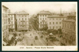 BF097 SAVONA - PIAZZA GIULIO SECONDO - ANIMATA 1930 - Savona