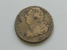 LOUIS XVI -  2 Sols Roi Des François   1792  ° A °   **** EN ACHAT IMMEDIAT ***** - 1791-1792 Verfassung 